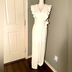 ANTONIO MELANI White Ruffle Jumpsuit